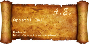 Apostol Emil névjegykártya